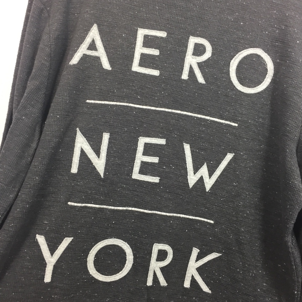 Aeropostale XL Shirt Gray Long Sleeve Crew Neck - Picture 4 of 7